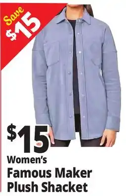 Ocean State Job Lot Women's Famous Maker Plush Shacket offer