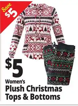Ocean State Job Lot Women's Plush Christmas Tops & Bottoms offer