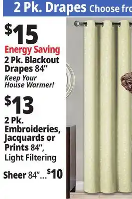 Ocean State Job Lot 2pk Drapes offer