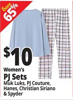 Ocean State Job Lot Women's PJ Sets Muk Luks, PJ Couture, Hanes, Christian Siriano & Spyder offer