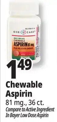 Ocean State Job Lot Chewable Aspirin offer