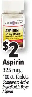 Ocean State Job Lot Aspirin offer