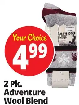 Ocean State Job Lot Adventure Men's Wool Blend Active Boot Socks 2 Pair offer