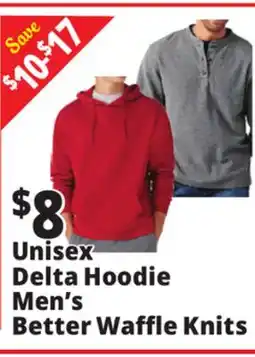 Ocean State Job Lot Unisex Delta Hoodie Men's Better Waffle Knits offer