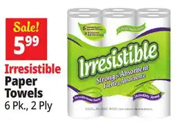Ocean State Job Lot Irresistible Paper Towels 6 Count offer