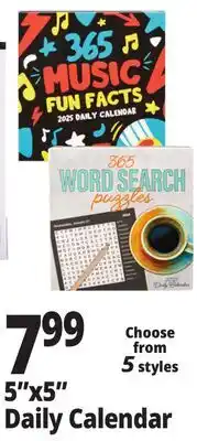 Ocean State Job Lot 5x5 Daily Calendar offer