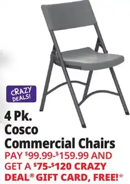 Ocean State Job Lot Cosco Zown Commercial Standard Folding Chair Shark Gray 4 Pack offer