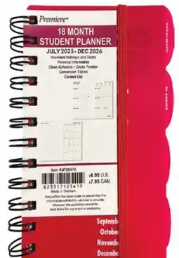 Ocean State Job Lot 4x6 2025/2026 18 Month Student Planners offer