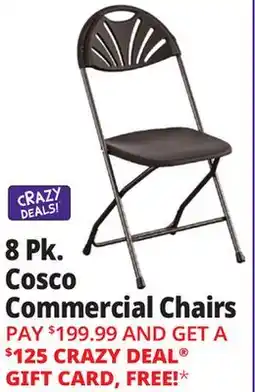 Ocean State Job Lot Cosco Zown Commercial Fan Back Plastic Folding Chair Black 8 Pack offer