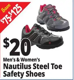 Ocean State Job Lot Men's & Women's Nautilus Steel Toe Safety Shoes offer