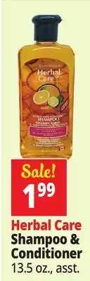 Ocean State Job Lot Herbal Care Shampoo & Conditioner offer