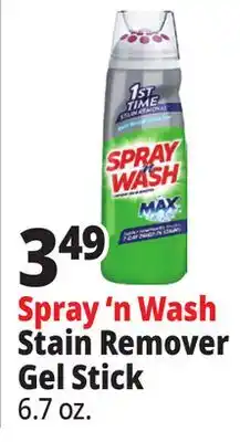 Ocean State Job Lot Spray 'n Wash Stain Remover Gel Stick offer