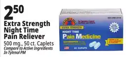 Ocean State Job Lot Health Star Night Time Extra Strength 500 mg Acetaminophen Pain Reliever Caplets 50 Caplets offer