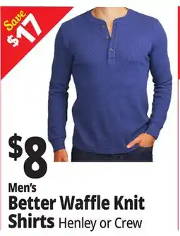 Ocean State Job Lot Men's Better Waffle Knit Shirts offer