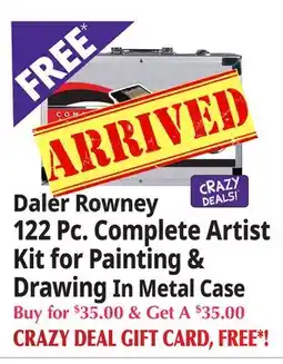 Ocean State Job Lot Daler Rowney 122 Pc. Complete Artist Kit for Painting & Drawing In Metal Case offer