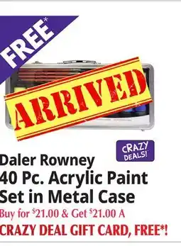 Ocean State Job Lot 40 Pc. Acrylic Paint Set in Metal Case offer