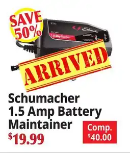 Ocean State Job Lot Schumacher 1.5 Amp Battery Maintainer offer