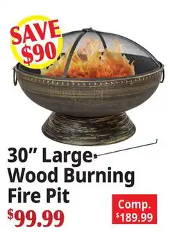 Ocean State Job Lot 30 Large Wood Burning Fire Pit offer