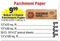 Ocean State Job Lot Baker's Choice Parchment Paper offer