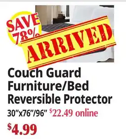 Ocean State Job Lot Couch Guard Furniture/Bed Reversible Protector offer