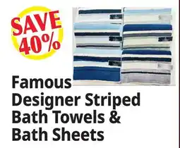 Ocean State Job Lot Famous Designer Striped Bath Towels & Bath Sheets towels offer