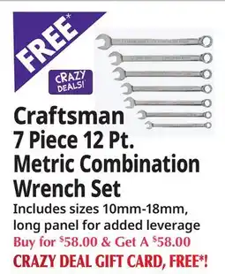 Ocean State Job Lot 7 Piece 12 Pt. Metric Combination Wrench Set offer