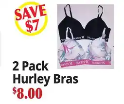 Ocean State Job Lot 2 Pack Hurley Bras offer