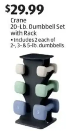 Aldi Crane Dumbbell Set with Rack offer