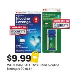 CVS ALL CVS Brand nicotine lozenges 20 ct.†† offer