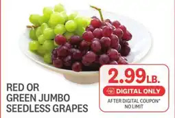 Kings Food Markets RED OR GREEN JUMBO SEEDLESS GRAPES offer