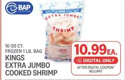 Kings Food Markets KINGS EXTRA JUMBO COOKED SHRIMP offer