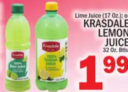 C Town KRASDALE LEMON JUICE 32 Oz. Btls offer
