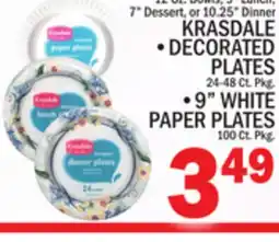 C Town KRASDALE DECORATED PLATES 24-48 Ct. Pkg offer
