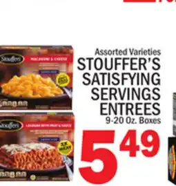 C Town STOUFFER'S SATISFYING SERVINGS ENTREES offer