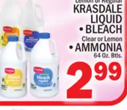 C Town KRASDALE LIQUID BLEACH • Clear or Lemon • AMMONIA offer