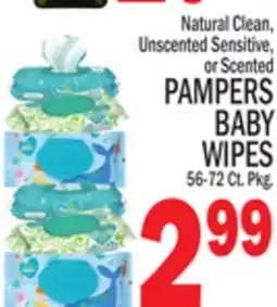 C Town PAMPERS BABY WIPES 56-72 Ct. Pkg offer
