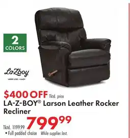 Boscov's LA-Z-BOY Larson Leather Rocker Recliner offer