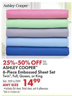 Boscov's ASHLEY COOPER 6-Piece Embossed Sheet Set offer