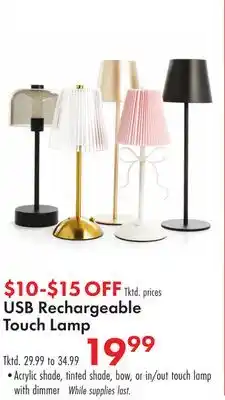 Boscov's USB Rechargeable Touch Lamp offer