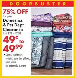 Boscov's Domestics & Pet Dept. Clearance offer