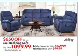 Boscov's Joel Reclining Sofa offer