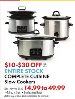 Boscov's COMPLETE CUISINE Slow Cookers offer
