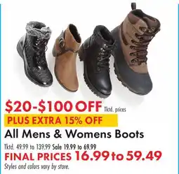 Boscov's All Mens & Womens Boots offer