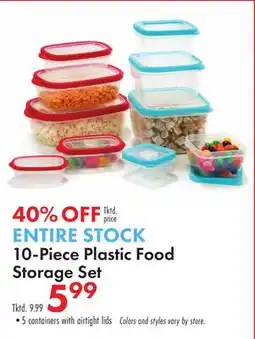 Boscov's 10-Piece Plastic Food Storage Set offer