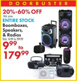 Boscov's Boomboxes, Speakers, & Radios offer