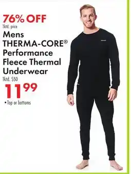 Boscov's Mens THERMA-CORE Performance Fleece Thermal Underwear offer