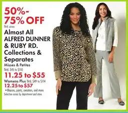 Boscov's All ALFRED DUNNER & RUBY RD. Collections & Separates offer