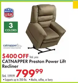 Boscov's CATNAPPER Preston Power Lift Recliner offer