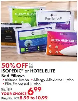 Boscov's ISOPEDIC or HOTEL ELITE Bed Pillows offer