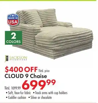 Boscov's CLOUD 9 Chaise offer